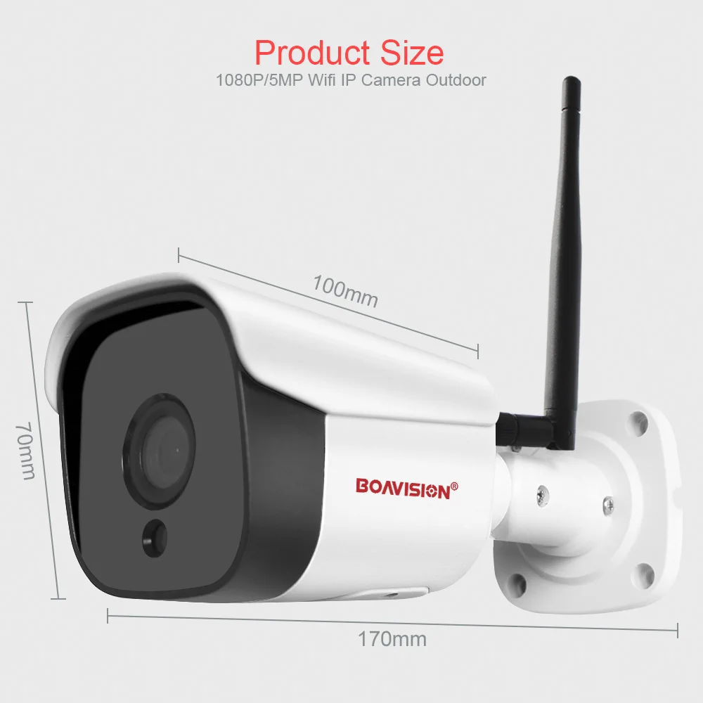 HD 5MP 1080P IP Wifi камера Bullet беспроводная камера безопасности Onvif наружная двухсторонняя аудио камера ночного видения 20 м TF слот для карт CamHi