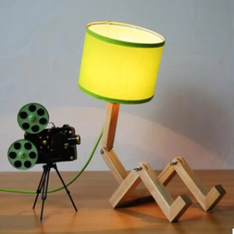 Скандинавский простой деревянный Настольный светильник для гостиной креативный