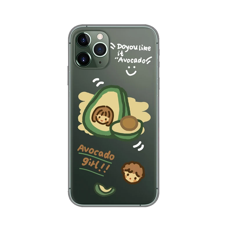 Чехол для iPhone 11 pro max чехол iP XS MAX avacado girl задняя крышка X/XS XR прозрачный рельефный
