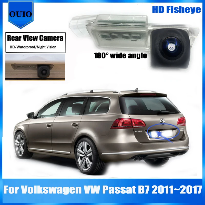 Задняя камера HD рыбий глаз для Volkswagen VW Passat B7 2011 ~ 2017 резервная заднего вида с