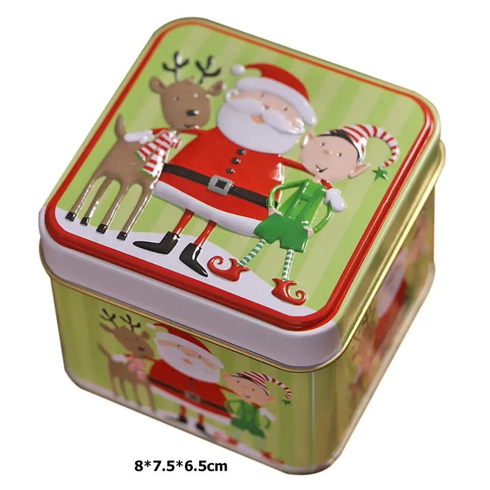 Счастливое Рождество конфеты банки Санта Клаус Милу олень Снеговик Железный