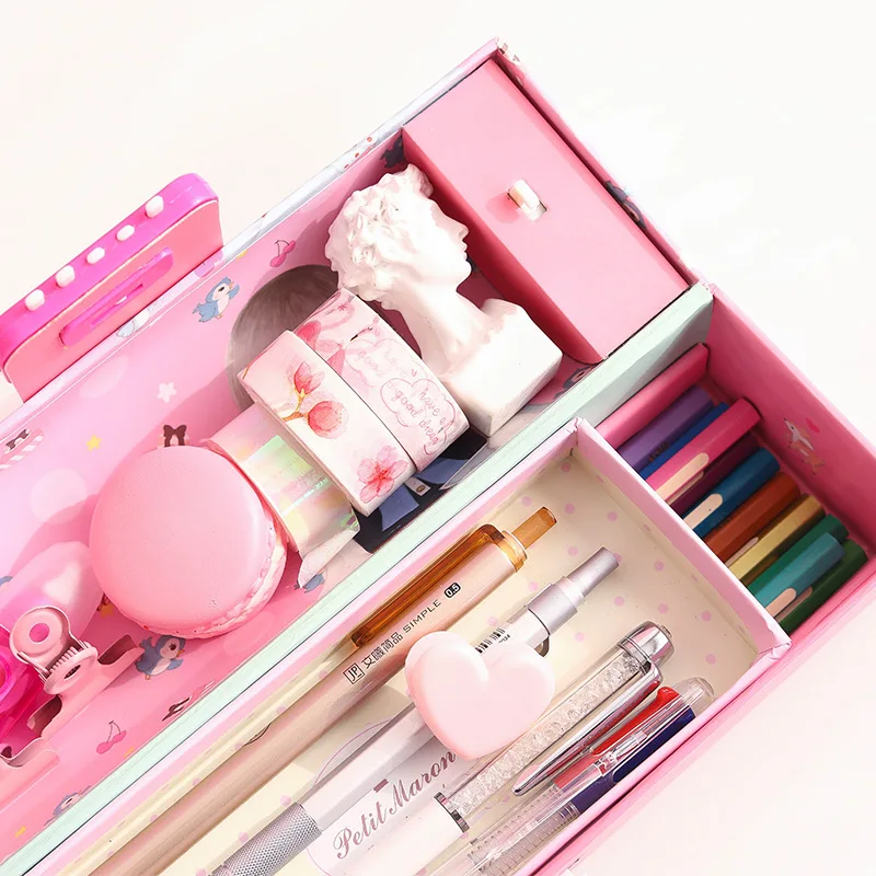 Чехол карандаш с паролем 3 слойный kawaii lapiz unicornio estuche piorner школьные принадлежности