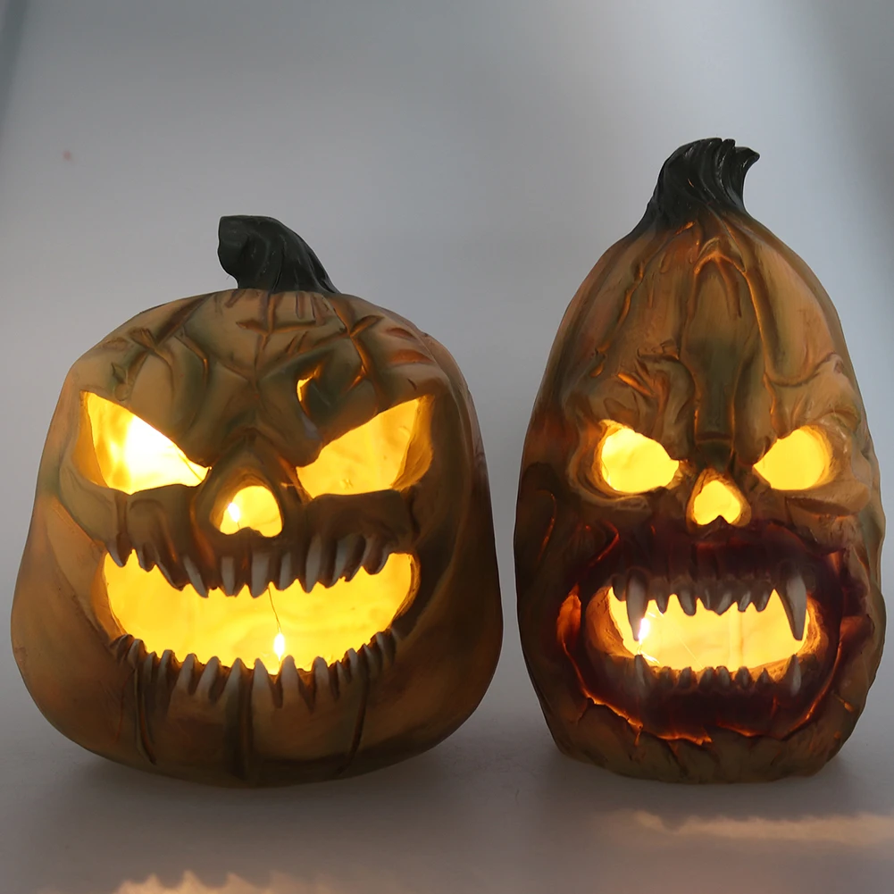 

Светодиодная лампа в виде тыквы на Хэллоуин, Подарочная Светодиодная лампа в виде тыквы на Хэллоуин, жуткая фигурка для сада, патио, внутрен...