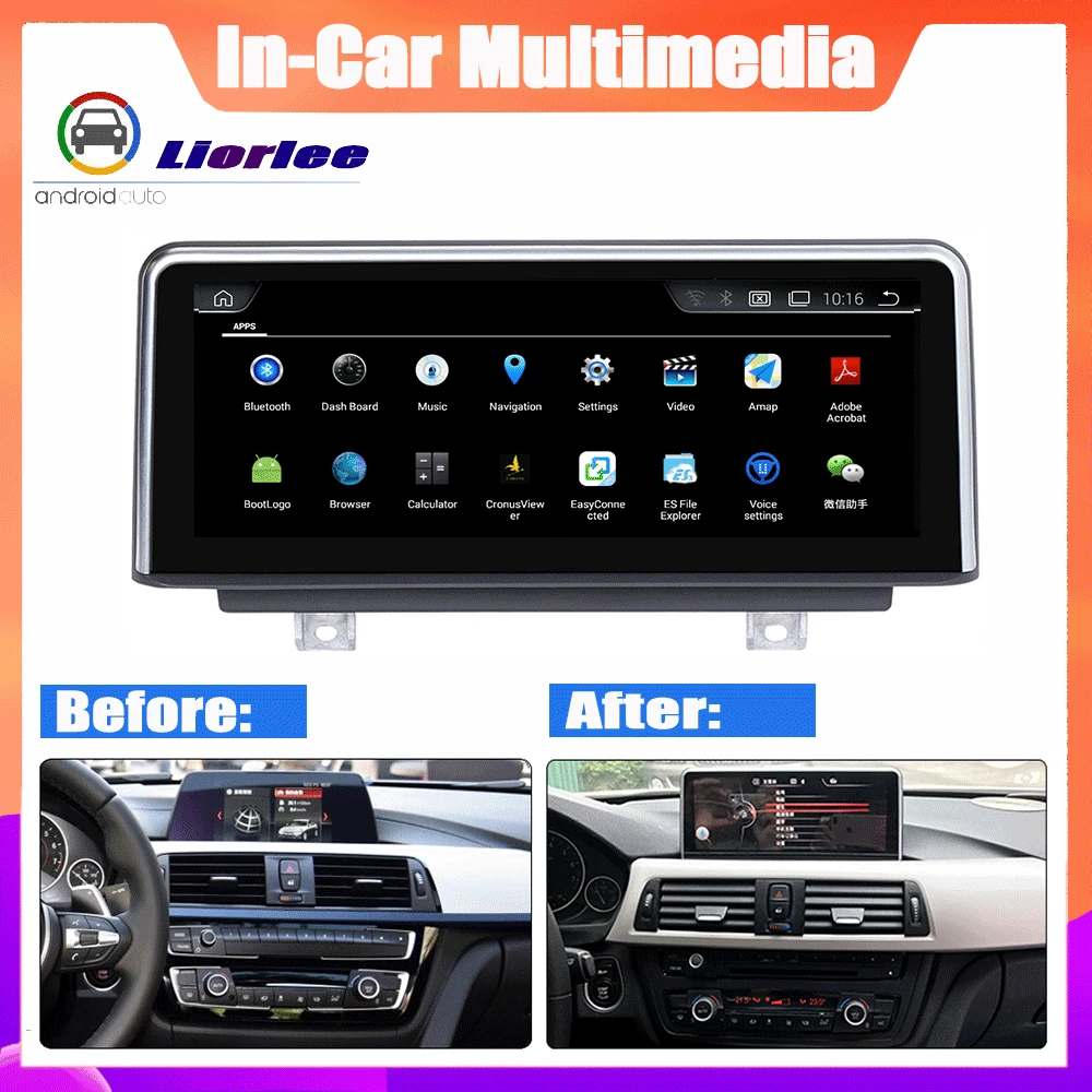 Обновление системы Android для BMW 3 серии 2011 ~ 2019 HD сенсорный экран стерео радио ТВ GPS