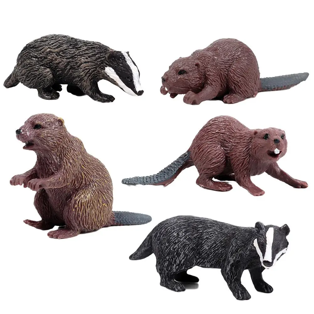 Моделирование леса диких животных модель барсука Росомаха Anteater Beaver Bear фигурка