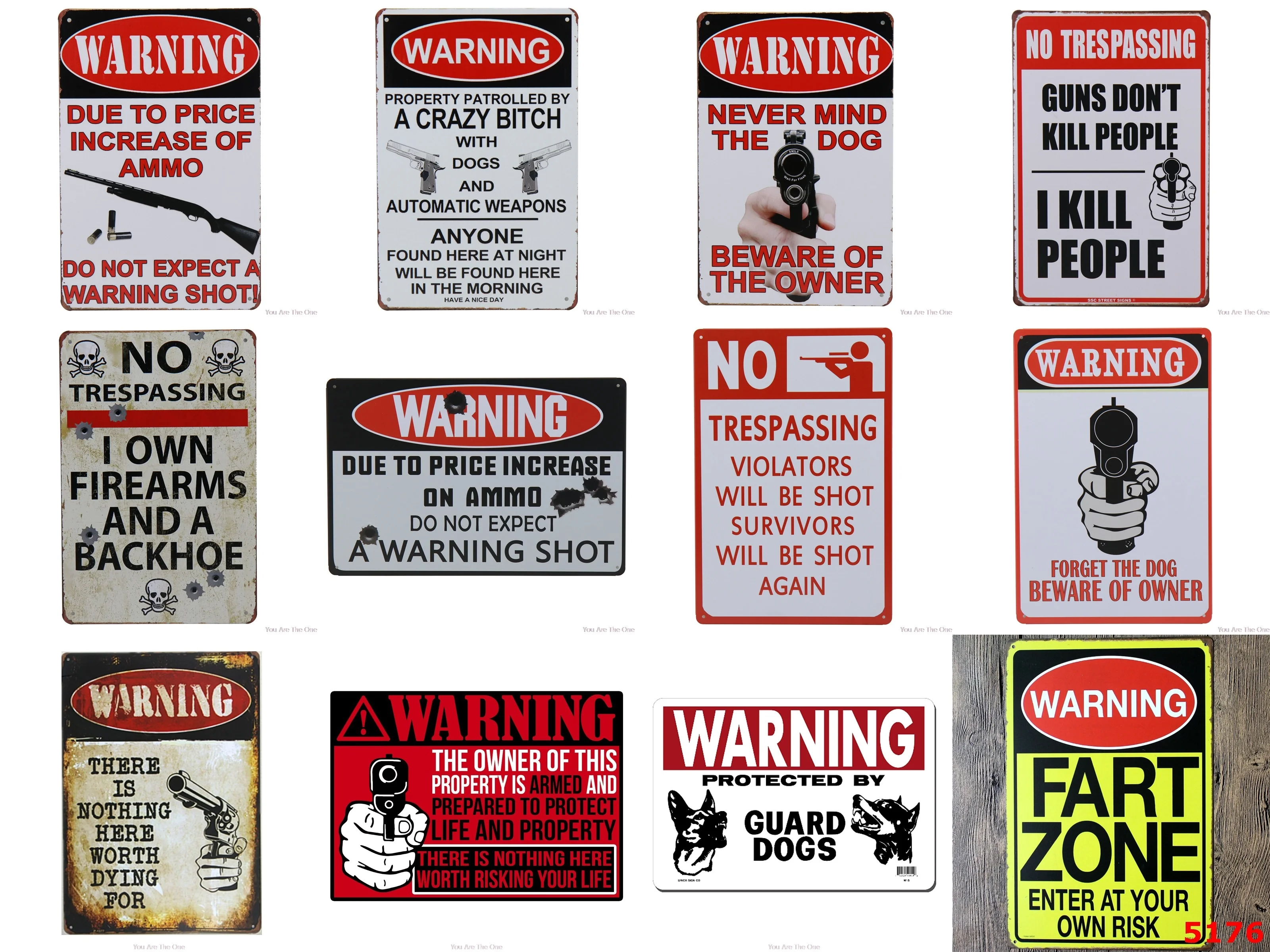 ОпоПредупреждение щение об опасности пистолета из потертого металла и олова 30 х20