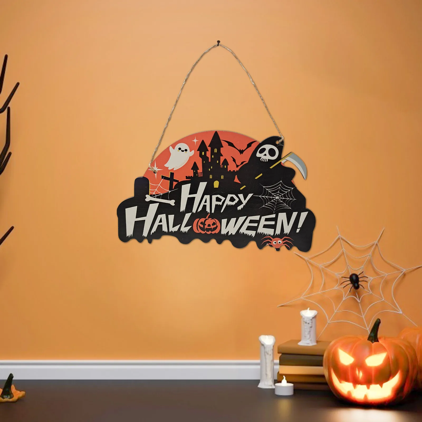 

Halloween Wooden Pendant Party Scene Decoration Decoration Pendant Ornaments home decor декор для дома