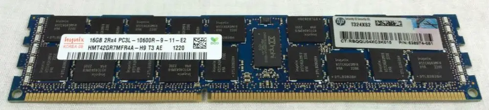 Память 628974-081 627812-B21 632202-001 16 ГБ PC3L-10600R 2Rx4 DDR3 1333 регистровая с ECC | Компьютеры и офис