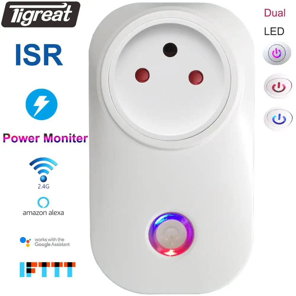 Wi Fi розетка Smart Plug Израиль дистанционного Управление Мощность монитор таймер