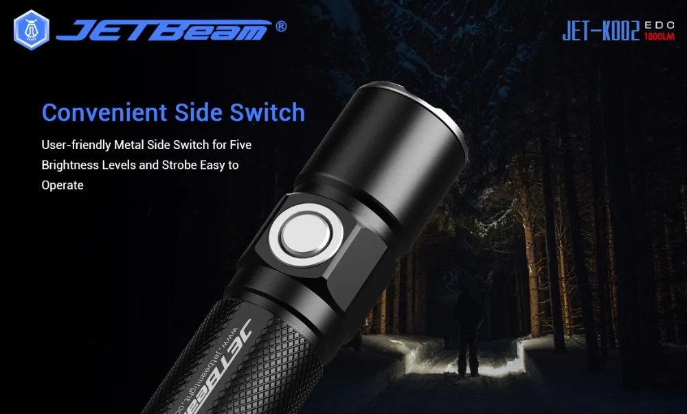 JETBeam ко-02 1800LM Мощный тактический светодиодный вспышка светильник Cree XHP35 светодиодный 18650 фонарь светильник Открытый Кемпинг Мощный светодиодный вспышка светильник