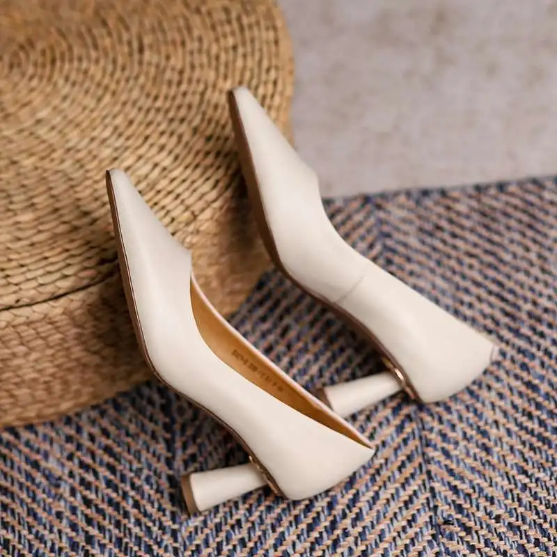 

Krazing pot sheep leather square toe strange high heels brand shoes European style beauty lady dance party basic women pumps L21