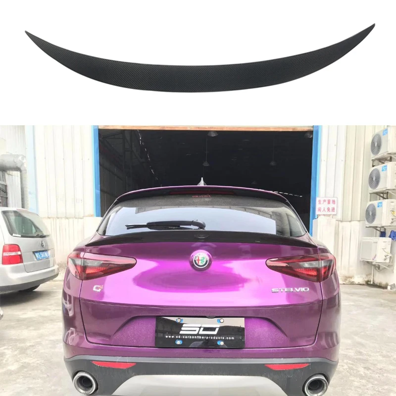 Спойлер для Alfa Romeo Stelvio задний спойлер из углеродного волокна черный багажника