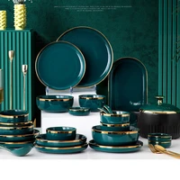 nordic bowl and dish set household emerald phnom penh tableware ceramic bowl and plate combination chopsticks