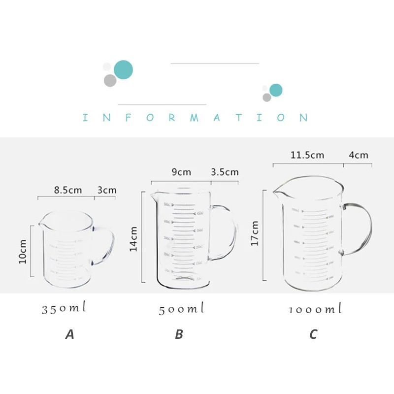 

2020 Heat-resistant Beaker Thickened Scale Measuring Cup Transparent Cup High Borosilicate Glass Kitchen Decoration #