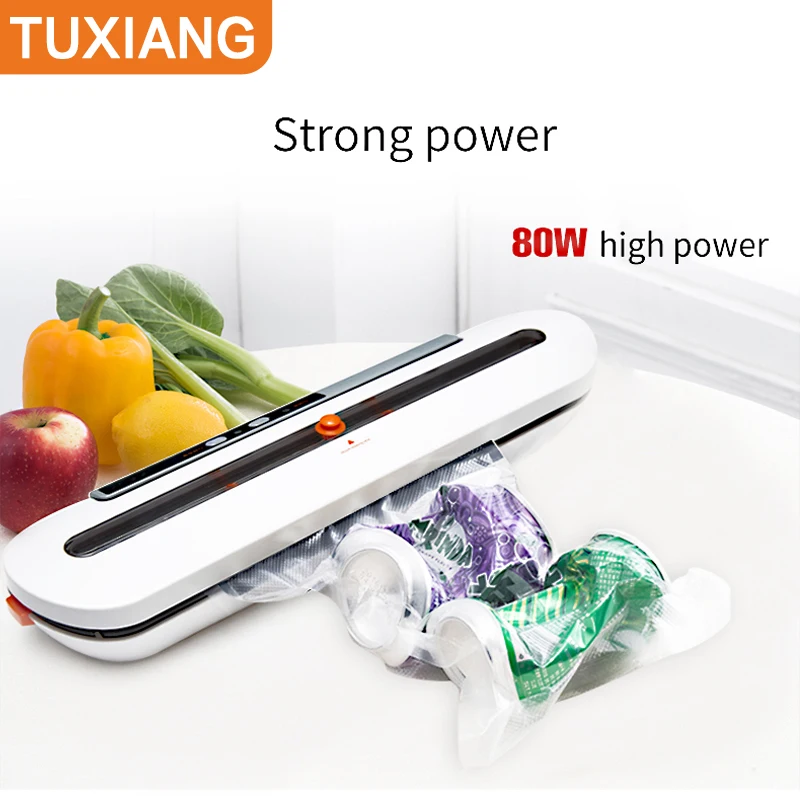 

TUXIANG Household kitchen automatic vacuum packaging machine, equipped with food vacuum bag and food plastic bag sealing machine