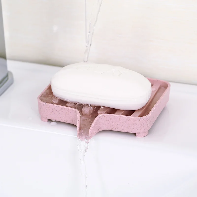 Sponge Holder PP Wheat Straw Storage Rack Drain Soap Box Tray Soapbox 1 Pcs Shower Dish Plate | Дом и сад