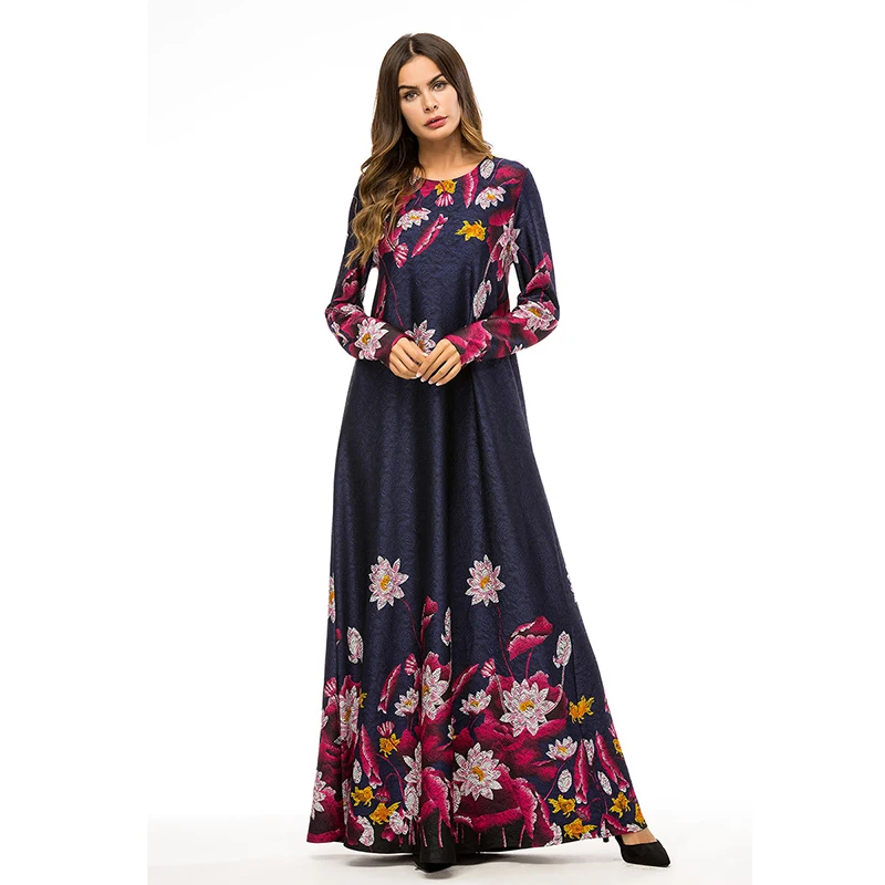 Мусульманский Осенняя Восток арабское длинными рукавами Высокая Талия вязать