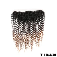 kinky curly lace frontal 13x4 ombre brazilian remy human hair ear to ear frontals t1b430 afro curly hair lace front closure