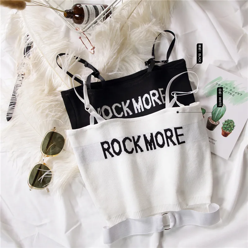 Топ женский летний с ремнем и надписью ROCK MORE 2020 | Женская одежда