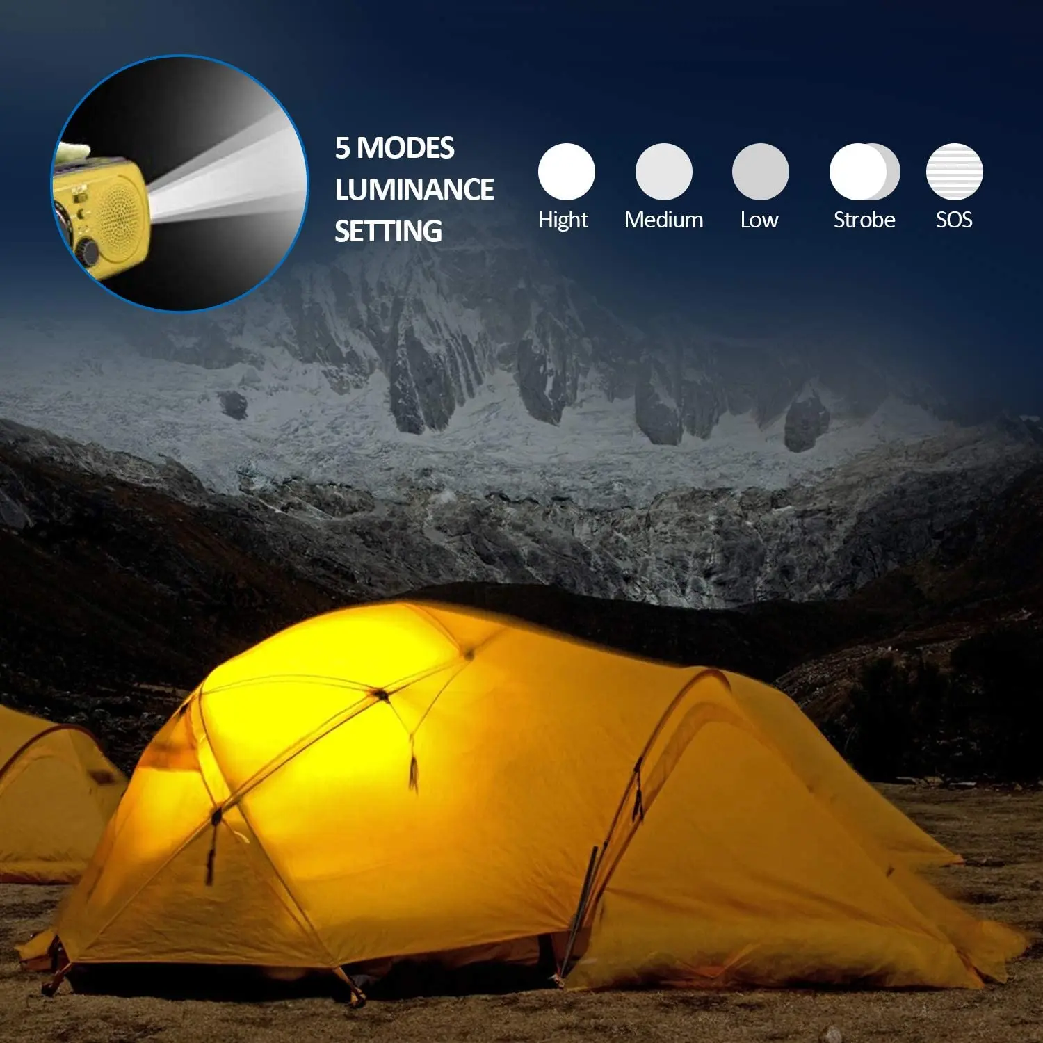 Портативное аварийное FM радио 5 в 1 портативное AM/FM 1000 мАч зарядное устройство