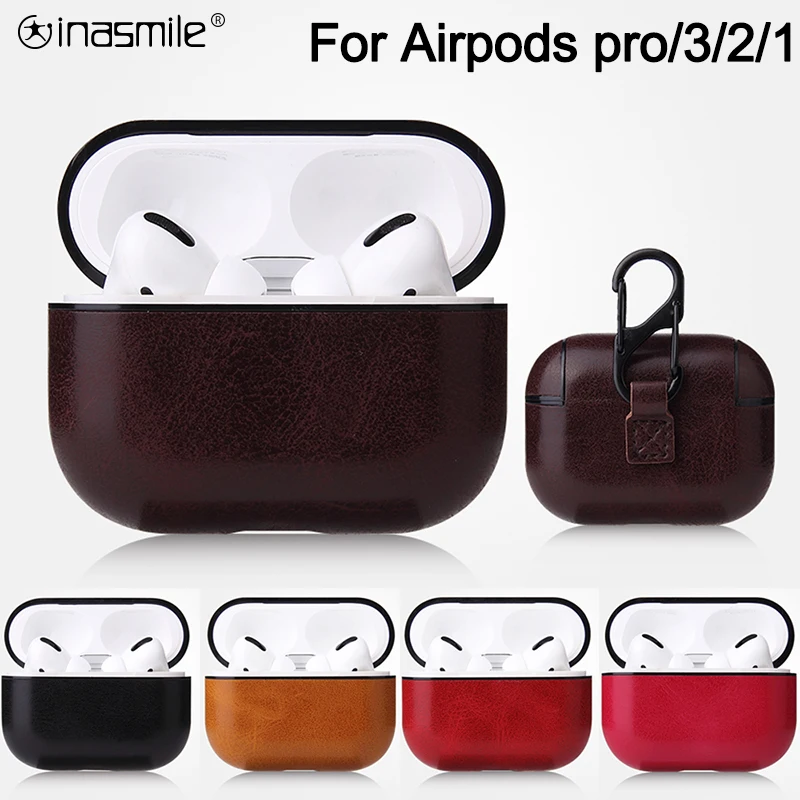 Отличный кожаный чехол для Apple Airpods Pro correa 3 2 1 противоударный Air pods защитный