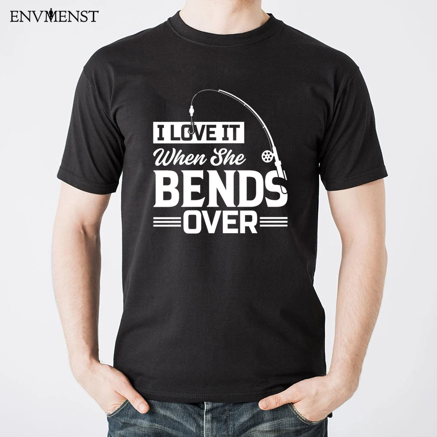 

2022 New Funny Fishing Men's Top Harajuku T Shirt I Love It When She Bends Over Vintage T-Shirt Men Casual Streetwear EU SIZE