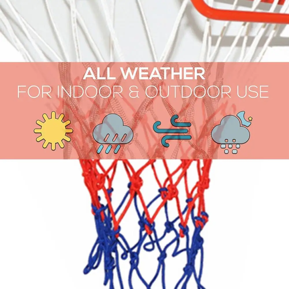 

Basketball Rim Net Heavy Duty Basketball Wear-resistant Nylon Basketball Net Durable Rugged Fits Standard Rims Outdoor Tools 12