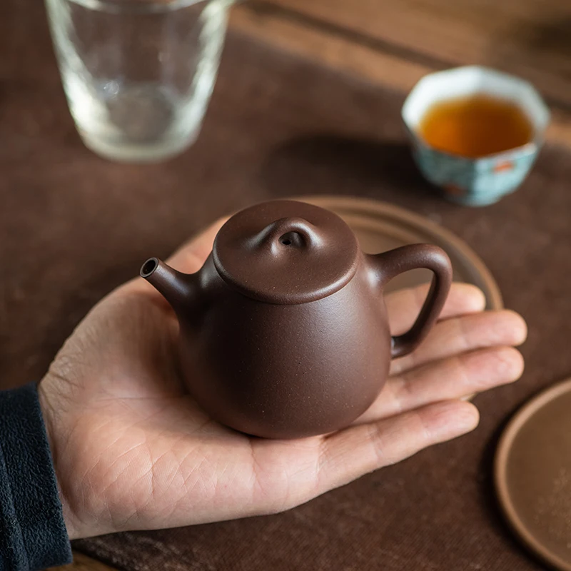 

★★tea undressed ore Huang Longshan old purple clay kaolinite by hand gourd ladle pot of medium and small capacity 180 cc