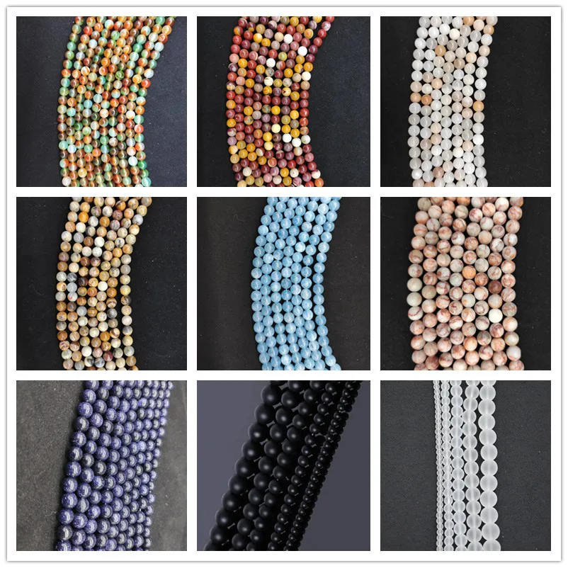 Бусины из натурального камня розовый кварцевый кристалл Лазурит Круглый бисер