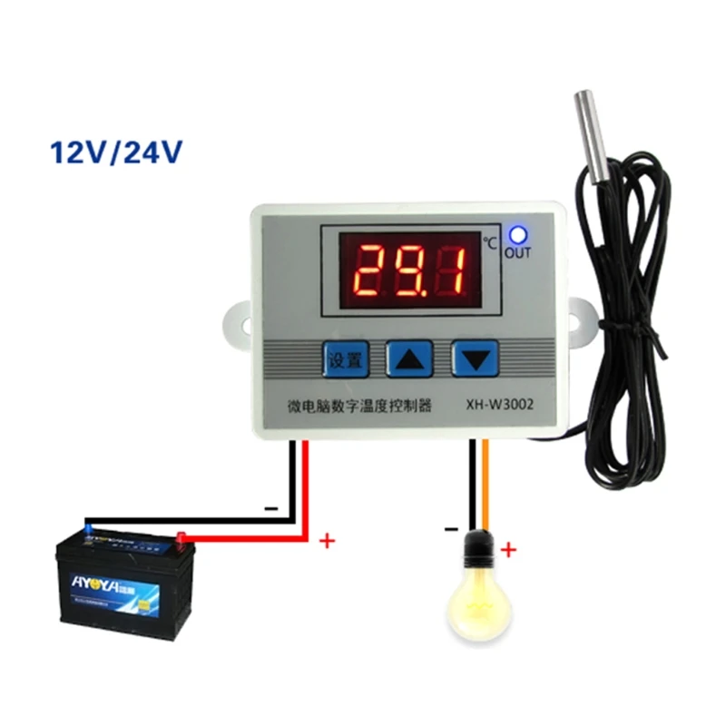 

220V Digital LED Temperature Controller Thermostat Switch Probe Sens