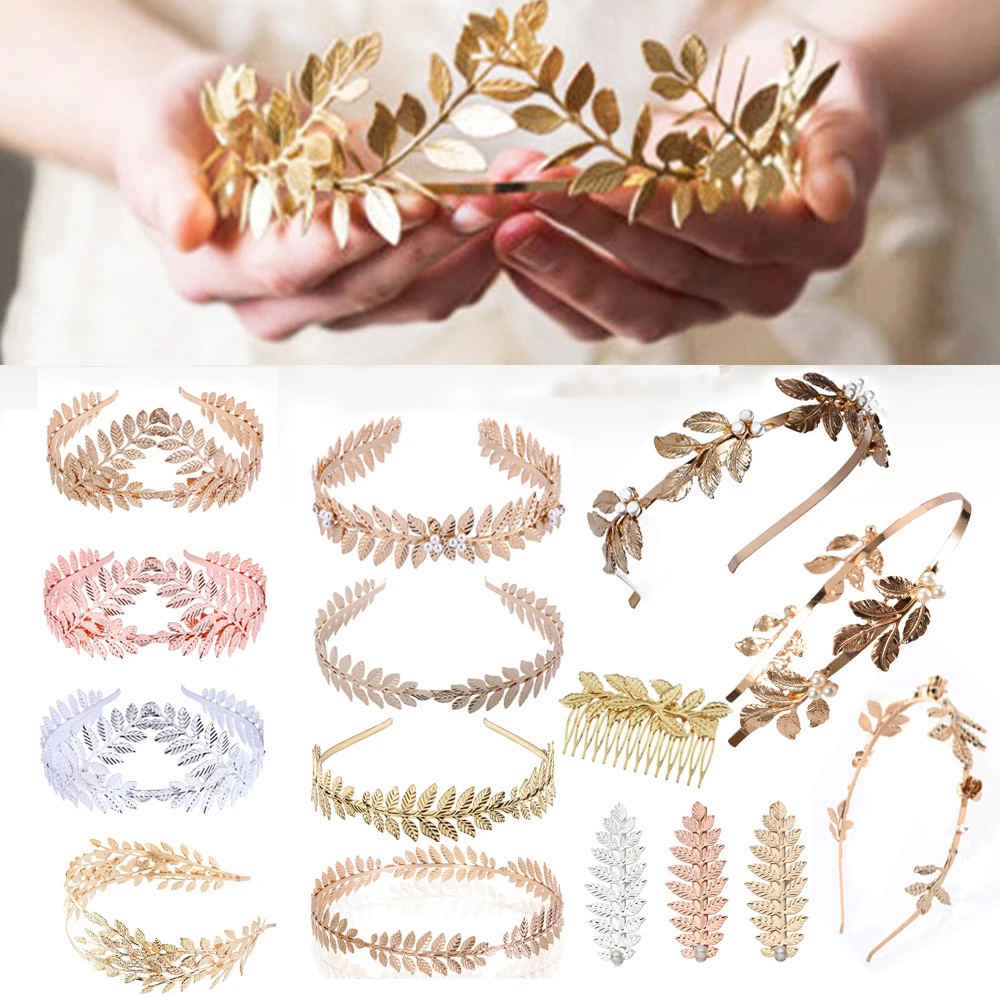 Свадебные аксессуары для волос повязки корейский венок с золотыми листьями