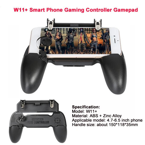 W11 gamepad 5 в 1 Мобильный Геймпад контроллер Джойстик пусковая кнопка огонь кнопочный телефон держатель кронштейн для PUBG игровой коврик игровые аксессуары триггеры джойстик для телефона автодержатель для телефона триггеры - Цвет: W11 gamepad