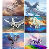 5d diy diamond painting unicorn winged horse embroidery cross stitch kits full round square drill mosaic pictures home decor