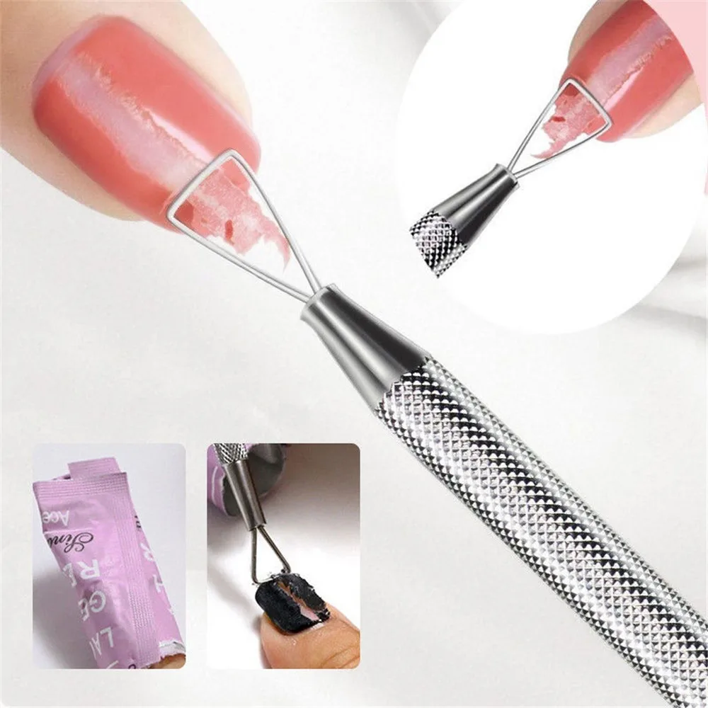 

Nail Gel Polish Remover Triangle Stick Rod Stainless Steel Nail Polish Pusher Home Salon Women Girls DIY Beauty Nail Art Tools