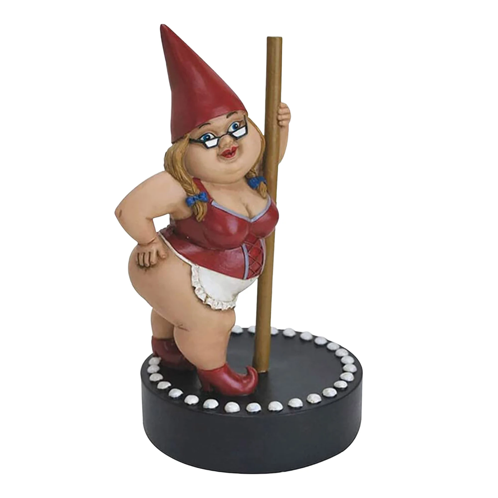 

Garden Pole Dance Gnomes Statue Garden Ornament Little Beauty Resin Decor Indoor/ Outdoor Dwarf Sculpture Garden Decor