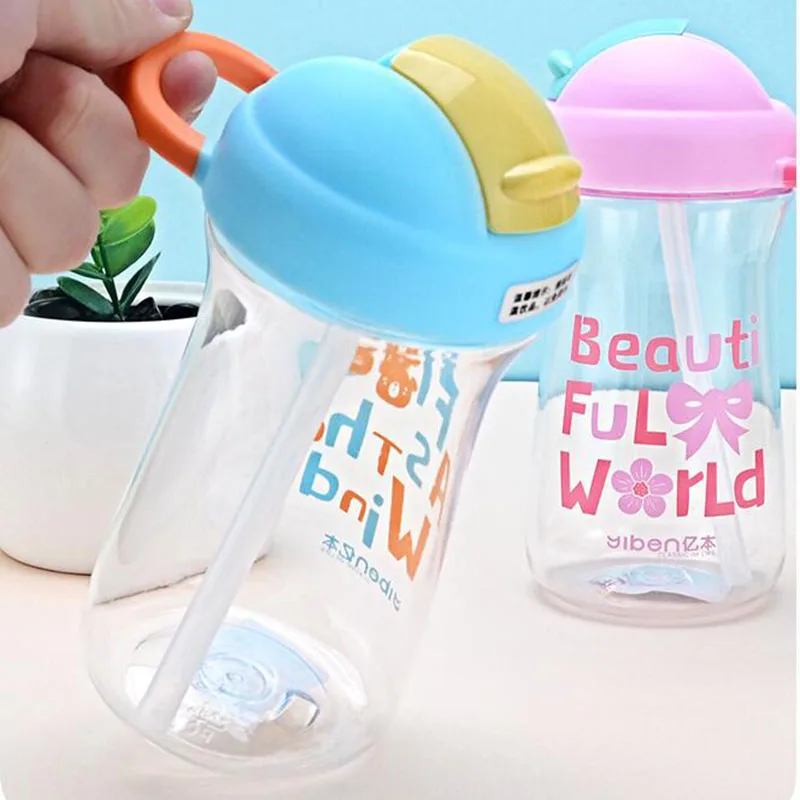 Детская соломенная чашка мультяшная пластиковая бутылка для воды студентов