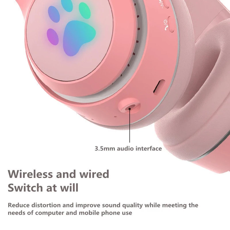 Bluetooth-наушники Детские беспроводные со светодиодсветодиодный подсветкой и