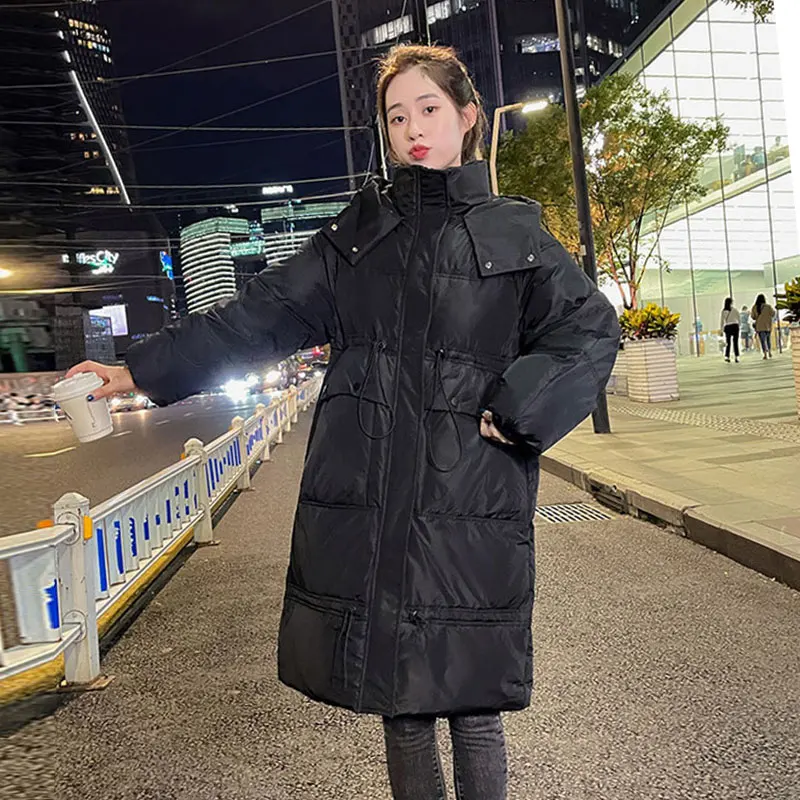 2021 Winter Women's Jacket Long Cotton Quilted Coat Plus Size Hooded Loose Parkas Women Cold-Proof Thick Warm Puffer Jacket