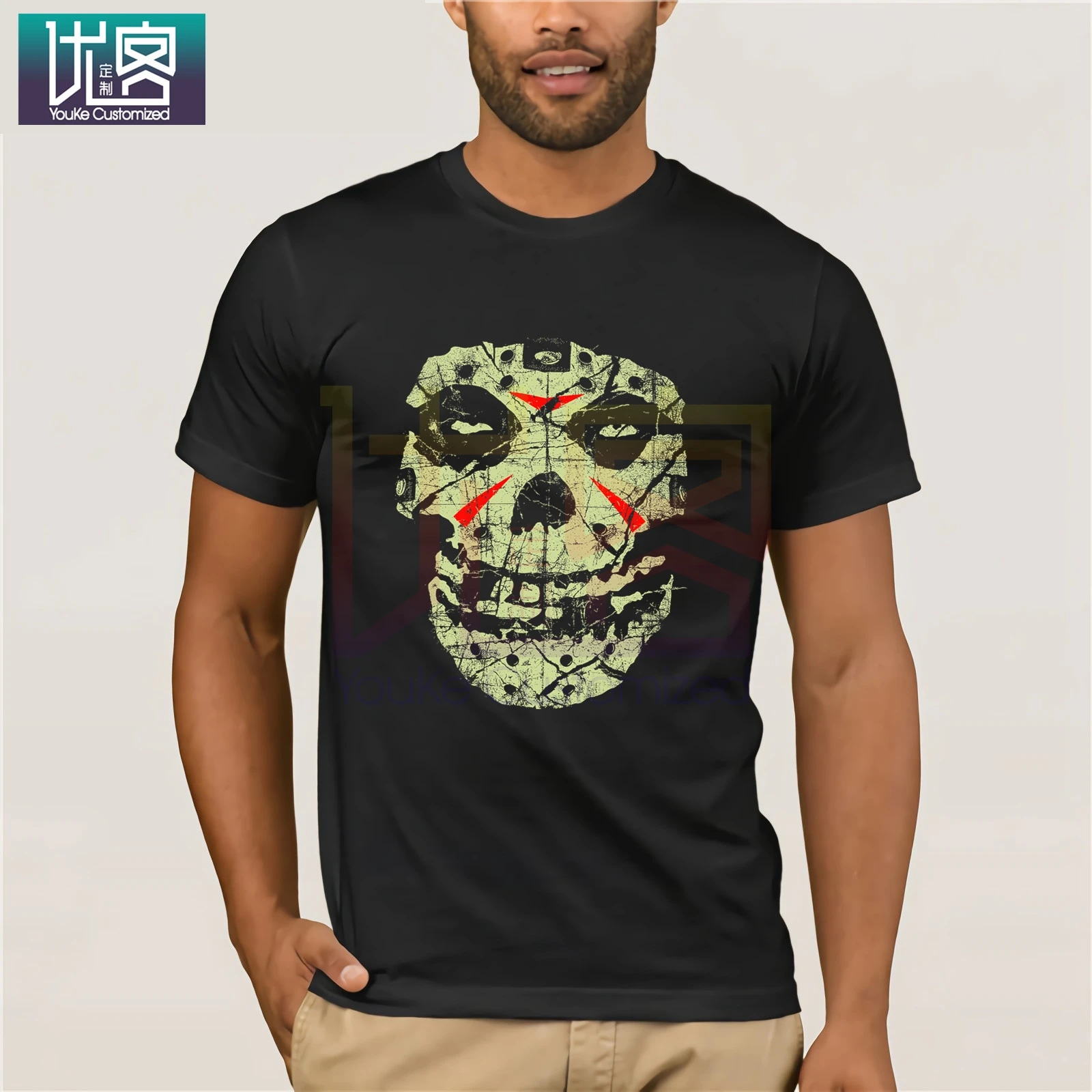 Футболка Misfits Crystal Lake Skull Magnet Приталенная футболка с надписью My Darling Revisited юмором