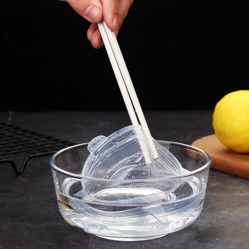 

6 pieces/set of food silicone lids, reusable plastic lids, stretch bowl lids, kitchen tools, plastic wrap for cooking utensils