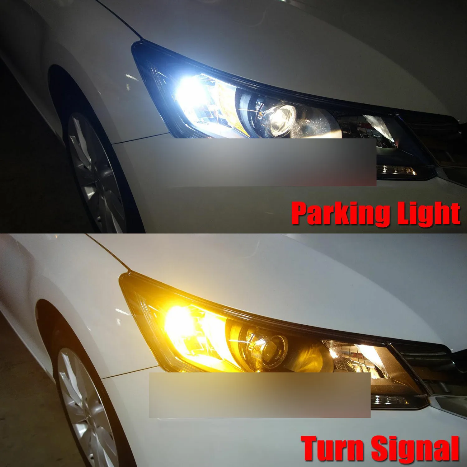 

Auto LED Light Bulbs Bright Car Parking Switchback T20 White/Amber 2Pcs