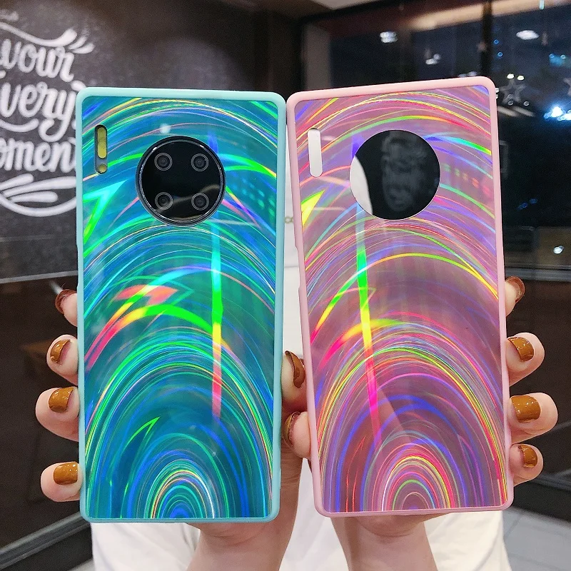 Радужный зеркальный блестящий чехол для телефона Huawei Mate 20 30 P20 P30 P40 Pro Lite Мягкий из