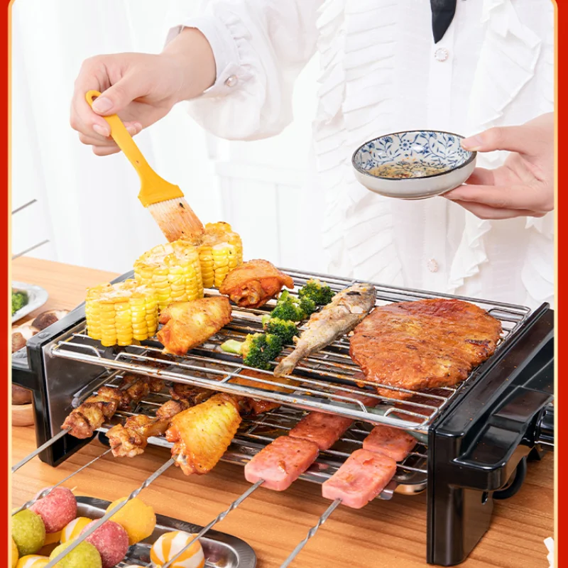저렴한 전기 바베큐 그릴 무연 바베큐 그릴 가정용 전기 오븐 Satay 실내 바베큐 용품 전기 베이킹 팬