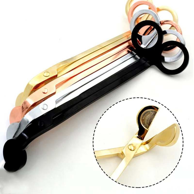 

17CM Stainless Steel Candle Wick Trimmer Oil Lamp Trim Scissor Tijera Tesoura Cutter Snuffer Tool Hook Clipper