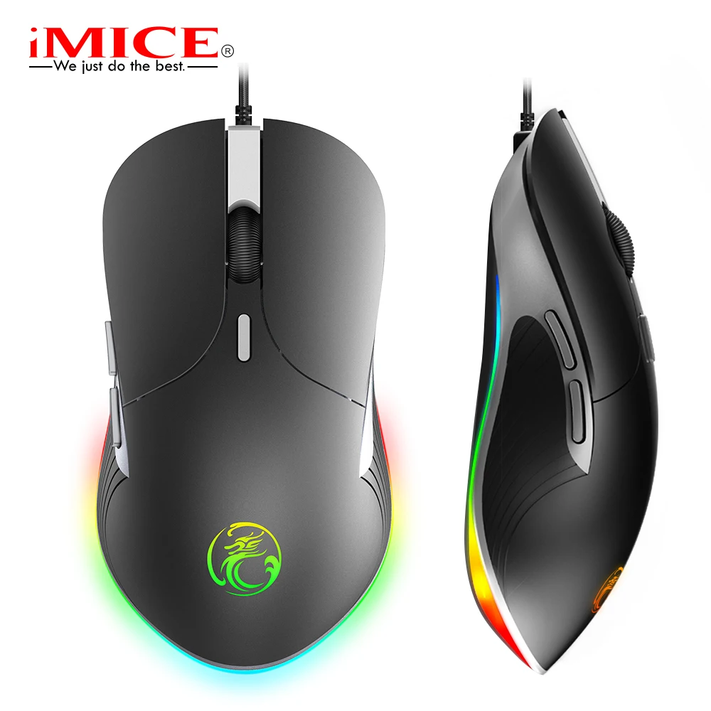 imice High configuration USB Wired Gaming Mouse X6 Computer Gamer 6400 DPI Optical Mice for Laptop PC Game upgrade X7 | Компьютеры и