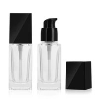 1 pc 30ml square liquid foundation frosted glass bottle essence emulsion cream refillable bottles cosmetic packaging container