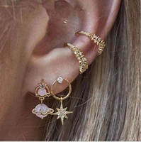 girafe women ear clip set vintage element crystal stud earring fashion pendant piercing geometric earrings jewelry
