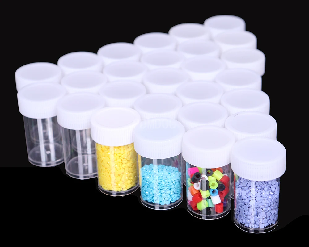 

Прозрачные бутылки, круглый горшок, алмазная краска, бусины, емкость для хранения, банки для хранения, аксессуары для вышивки, 60/120/300/500/1 шт.