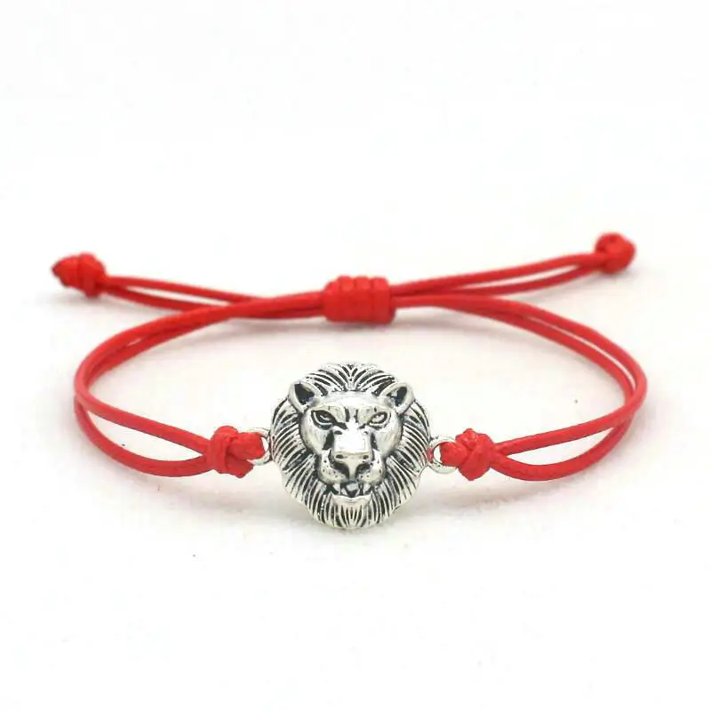 Милый медвежонок бренд красный кожаный плетеный веревочный браслет мужские