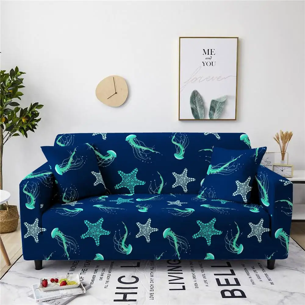 Чехол для дивана серия бониу океан чехол с принтом морского конька/раковины